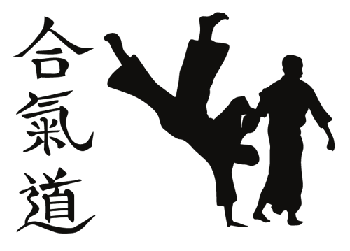 Aikido practitioners throwing
